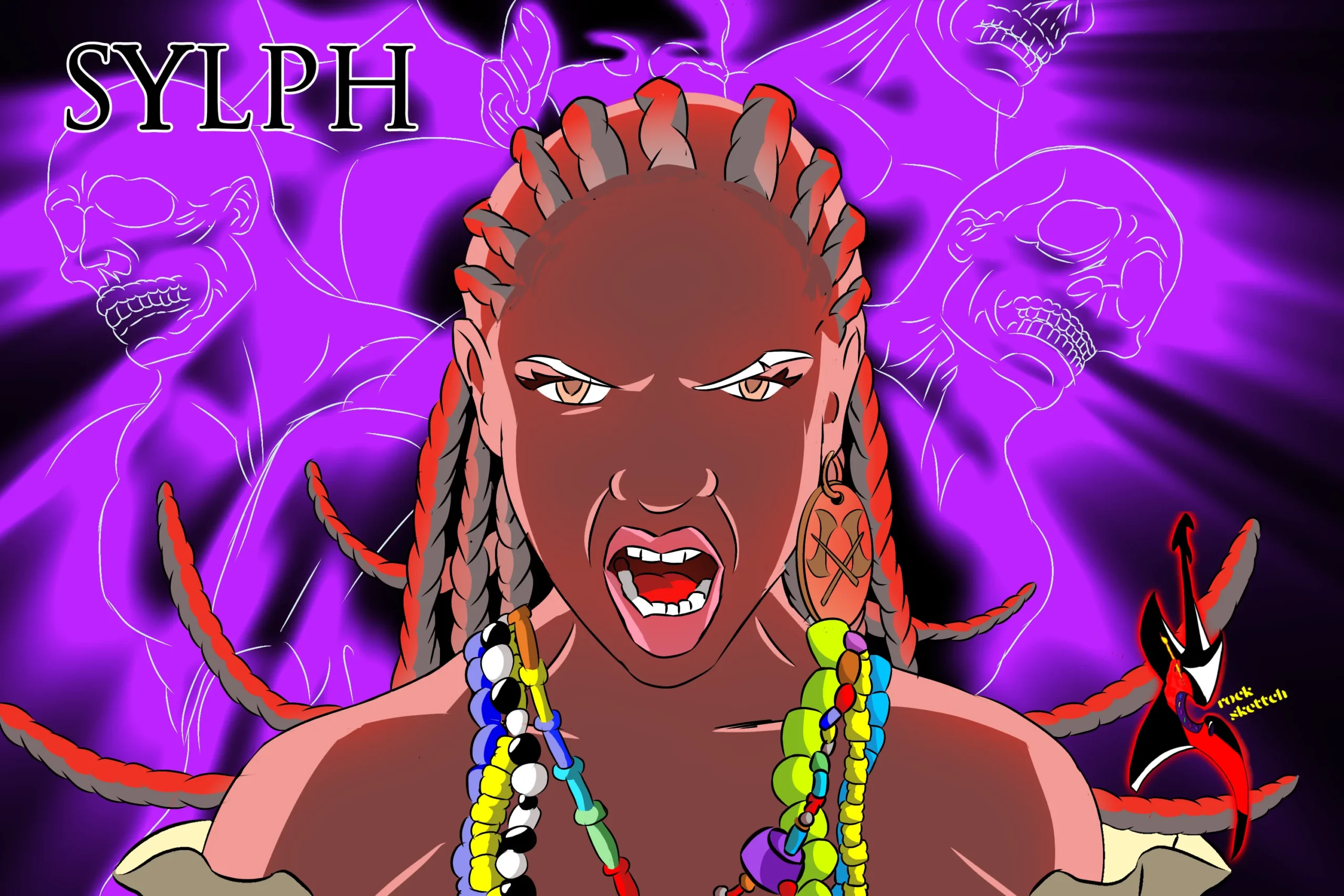 Ilustração Estilo HQ Composta por 6 caracteres mais plano de fundo Personagem original Plataforma utilizada IbisPaintX.png